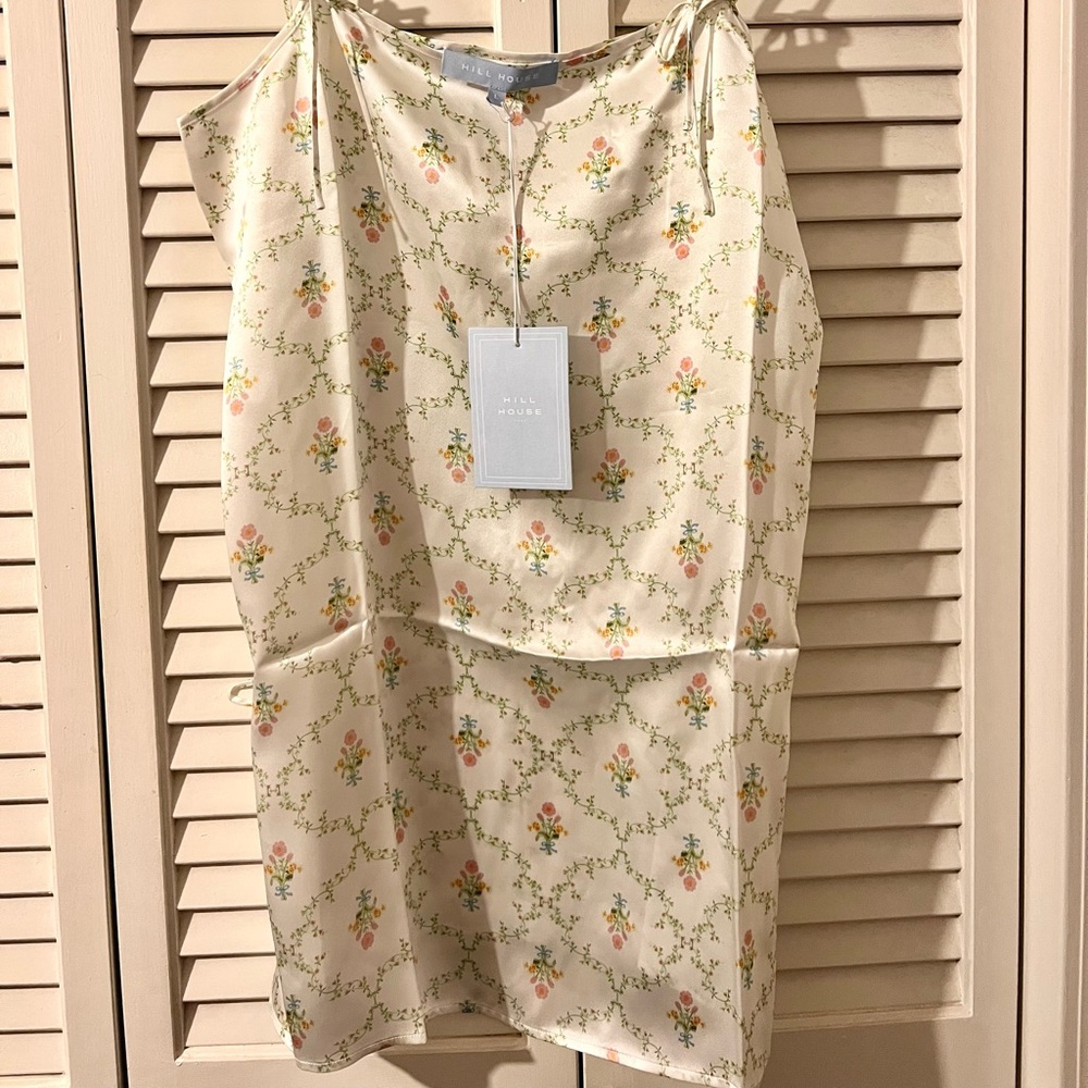 Hill House Home Tati Silk Teddy in Pastel Trellis size Large